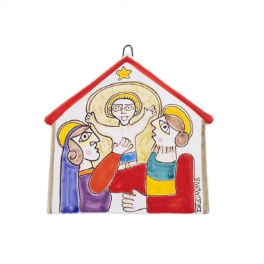 Piastrella presepe su Casetta PRE401CS Piastrella presepe su Casetta PRE401CS